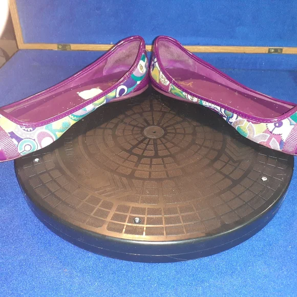 Coach Cecile Signature Cap Toe Purple Leather & Fab. Ballet Flat Shoes Sz.8B-US - Picture 7 of 9